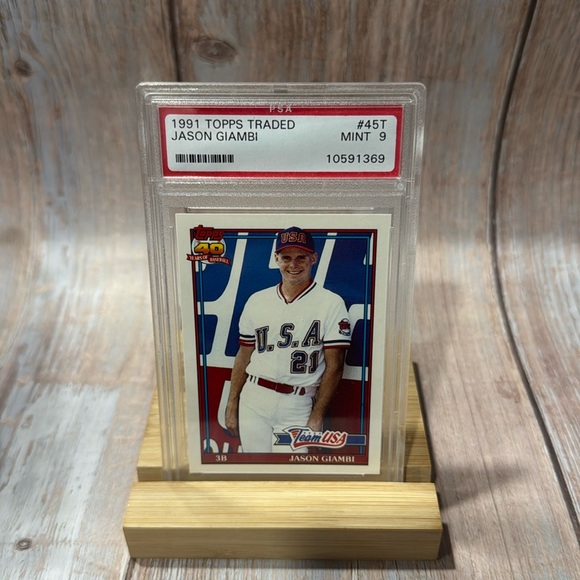 1991 Topps Traded Jason Giambi #45T PSA Mint 9 Baseball Card Item #ME523 - Picture 2 of 3
